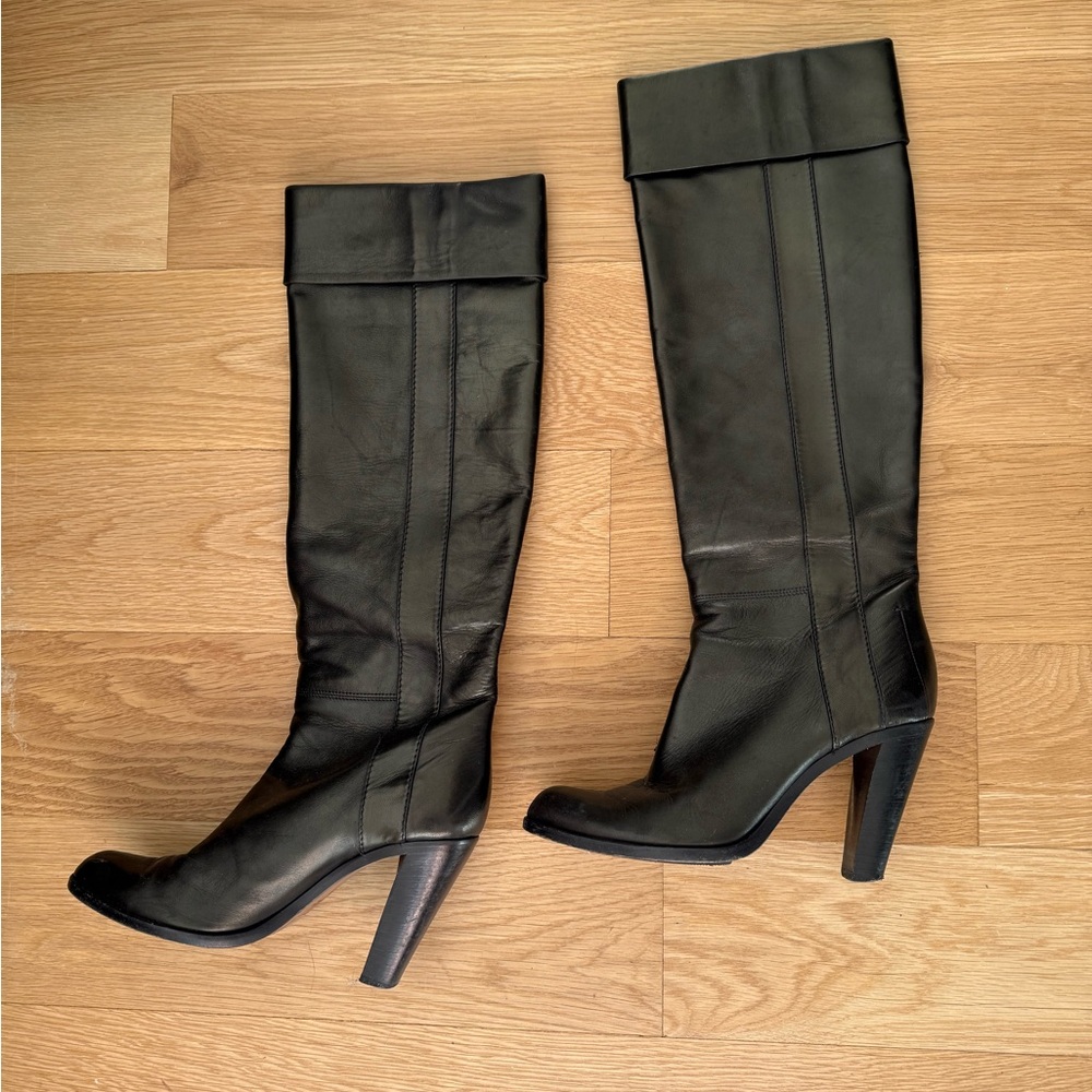 Costume National Tall Black Leather Boots